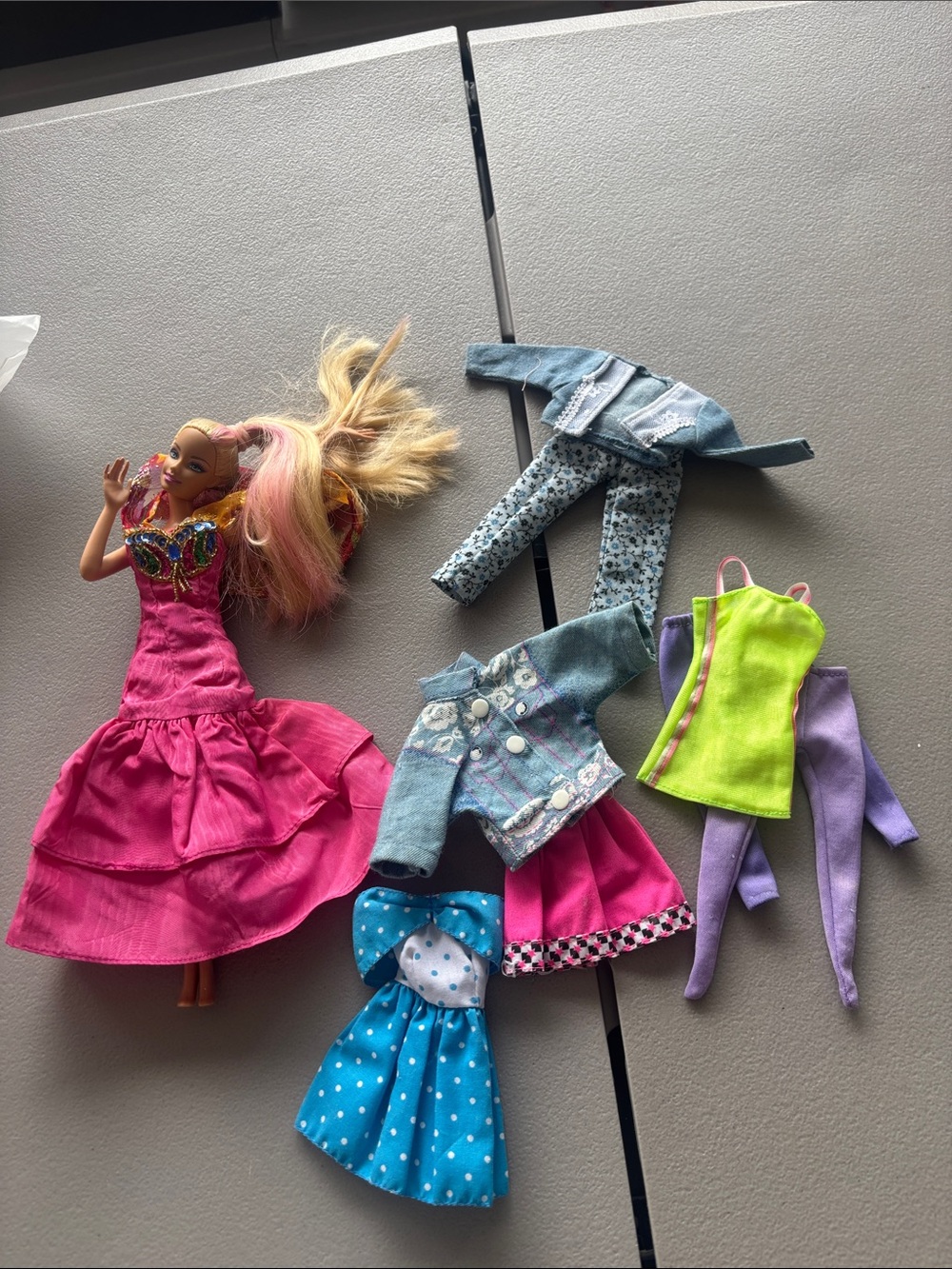Mattel Barbie Doll Fashion Pack with Hot Pink Gown and Assorted Outfits